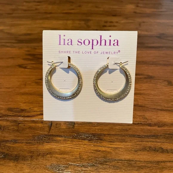 Lia sophia gold hoop earrings online